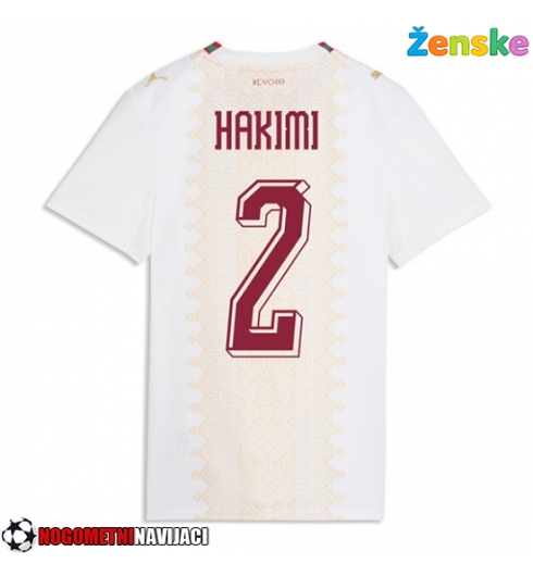 Ženske Nogometnih dresov Maroko Achraf Hakimi #2 Gostujoči SP 2026 Kratki rokavi Ženske Nogometnih dresov Maroko Achraf Hakimi #2 Gostujoči SP 2026 Kratki rokavi